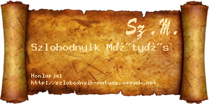 Szlobodnyik Mátyás névjegykártya